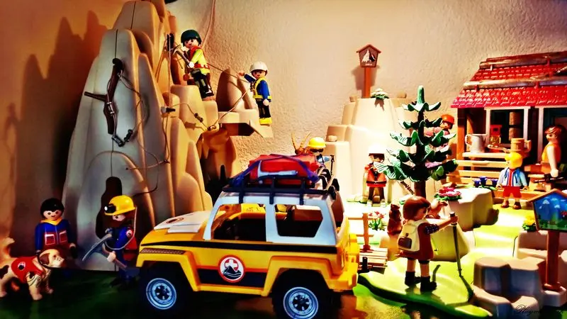 Playmobil Bergwelten – Titelbild des Albums (Dioramen)